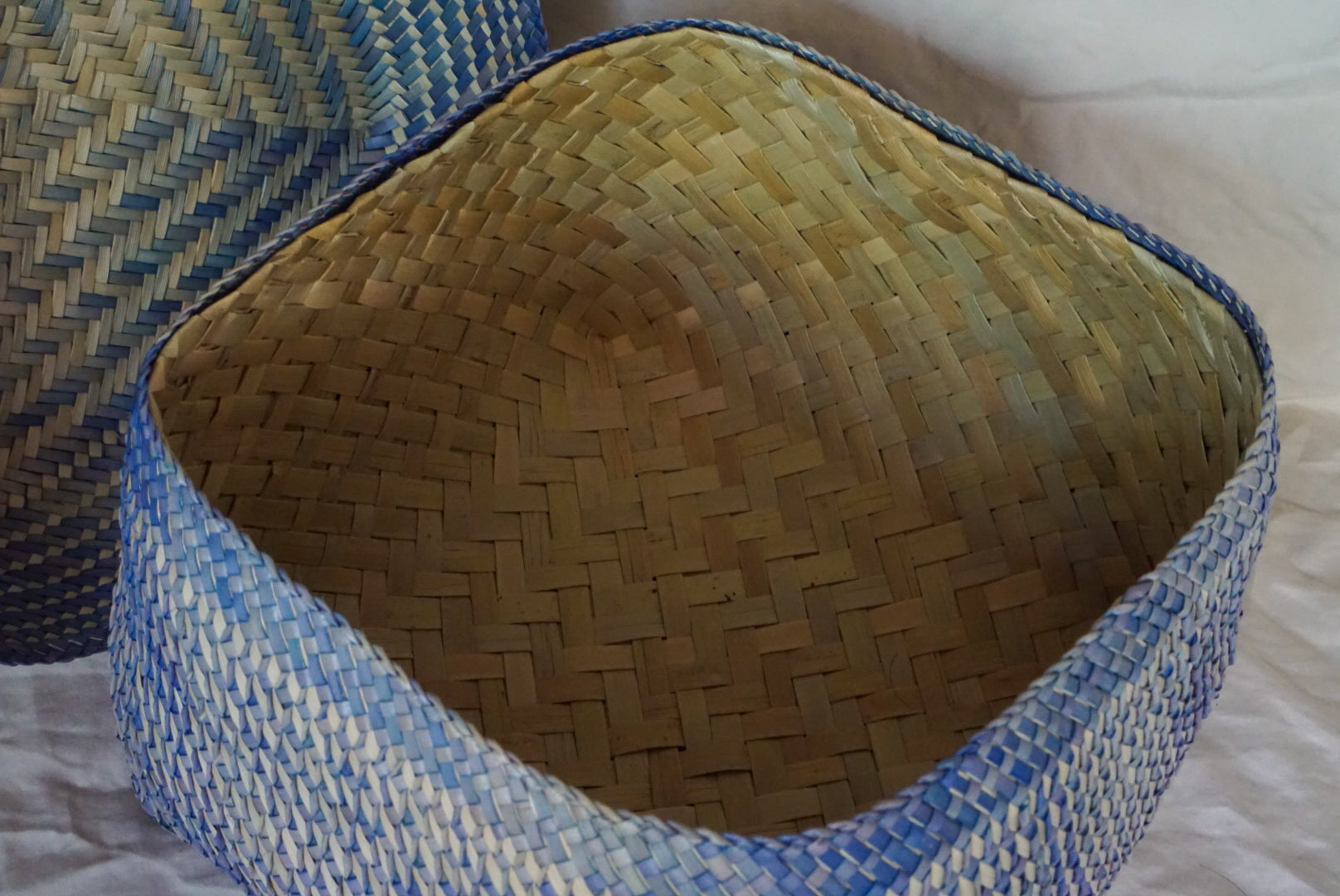 Inside the basket, double lined with an inner basket